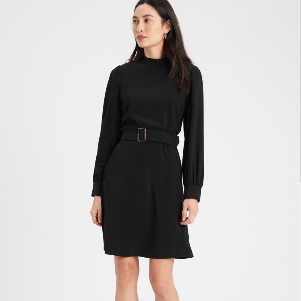 Banana Republic Black High Neck Long Sleeve Dress